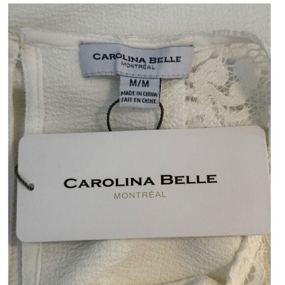 NEW Carolina Belle Women's Medium Ivory Lace Shoulder Blouse Casual Pullover NWT - Picture 4 of 8
